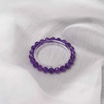 Natural Amethyst Bead Bracelet | Crystal Jewelry for Spiritual Growth | Calmness | Protection | Emotional