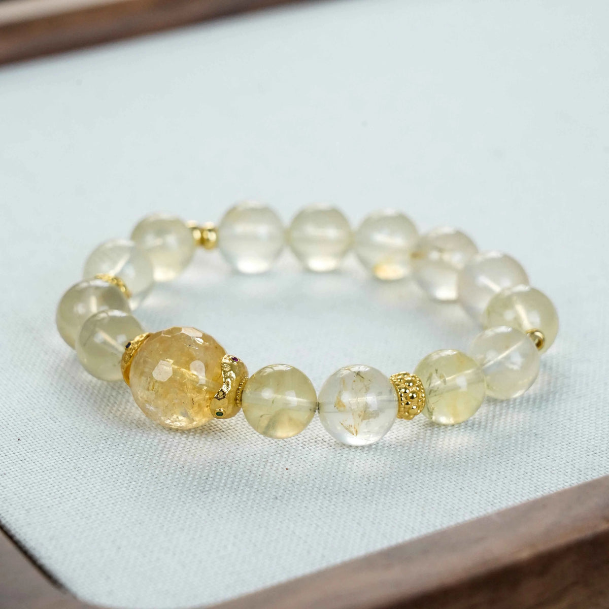 Lemon Quartz & Fanta Quartz Bracelet Gold Plated - Abundance, Joy & Positivity