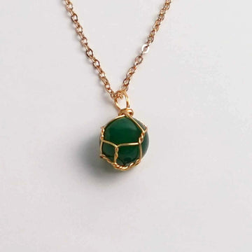Green Agate Crystal Pendant for Balance & Renewal|Luananio