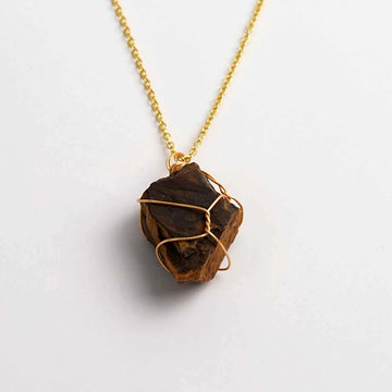 Strawberry Quartz | Tiger Eye | Red Jasper Necklace | Warmth | Vision | Vitality