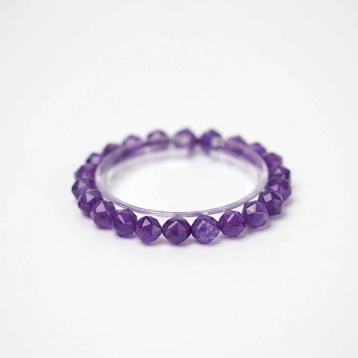 Natural Amethyst Bead Bracelet | Crystal Jewelry for Spiritual Growth | Calmness | Protection | Emotional