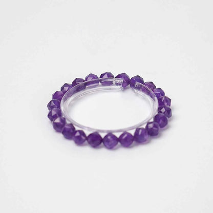 Natural Amethyst Bead Bracelet | Crystal Jewelry for Spiritual Growth | Calmness | Protection | Emotional