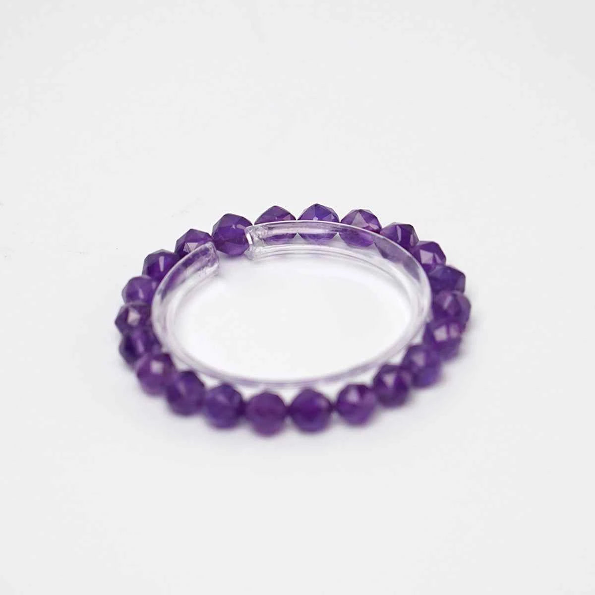 Natural Amethyst Bead Bracelet | Crystal Jewelry for Spiritual Growth | Calmness | Protection | Emotional