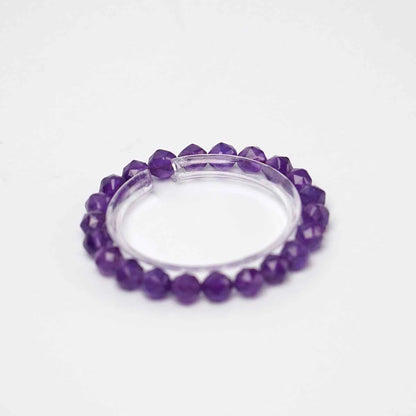 Natural Amethyst Bead Bracelet | Crystal Jewelry for Spiritual Growth | Calmness | Protection | Emotional