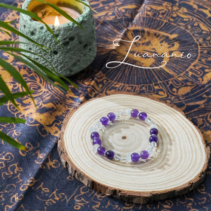 Amethyst, Clear Quartz & Moonstone Bracelet by Luananio – product view