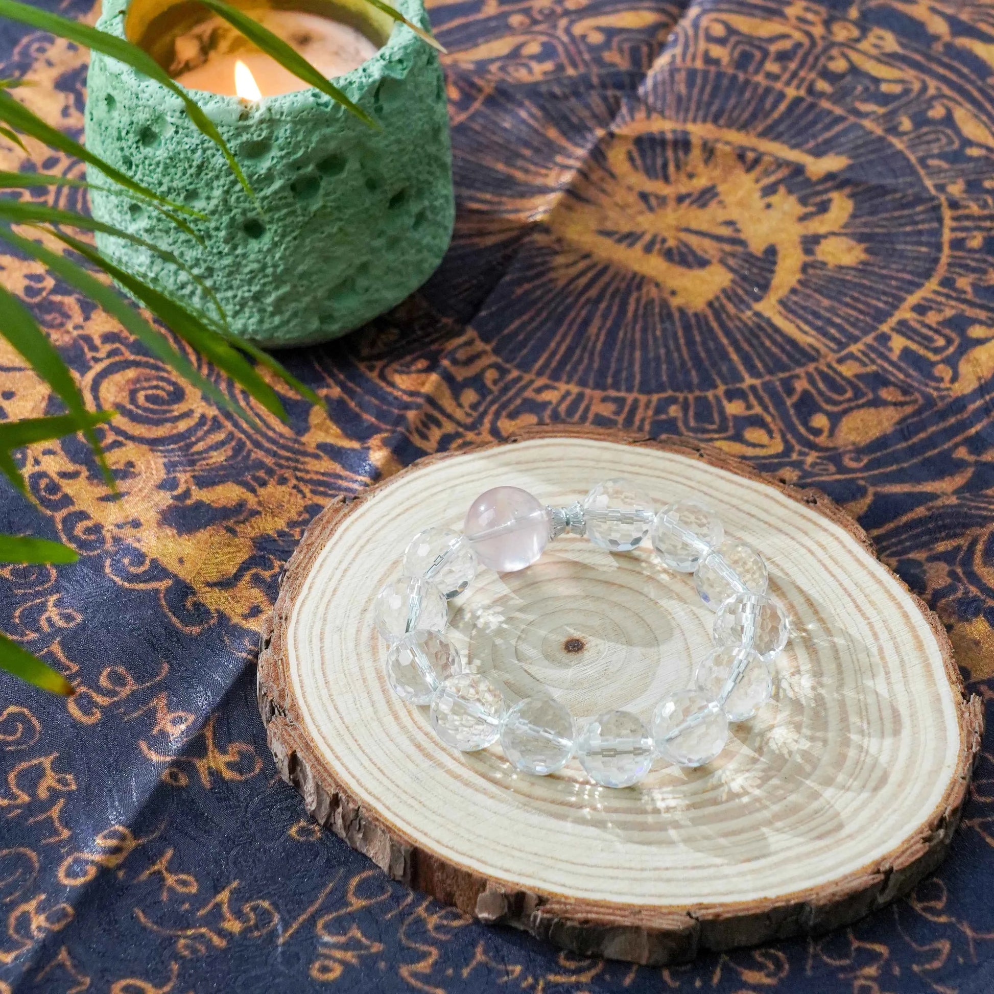 Faceted Clear Quartz Bracelet with Rose Quartz & Zircon Charm - Amplify Love, Clarity & Positive Energy