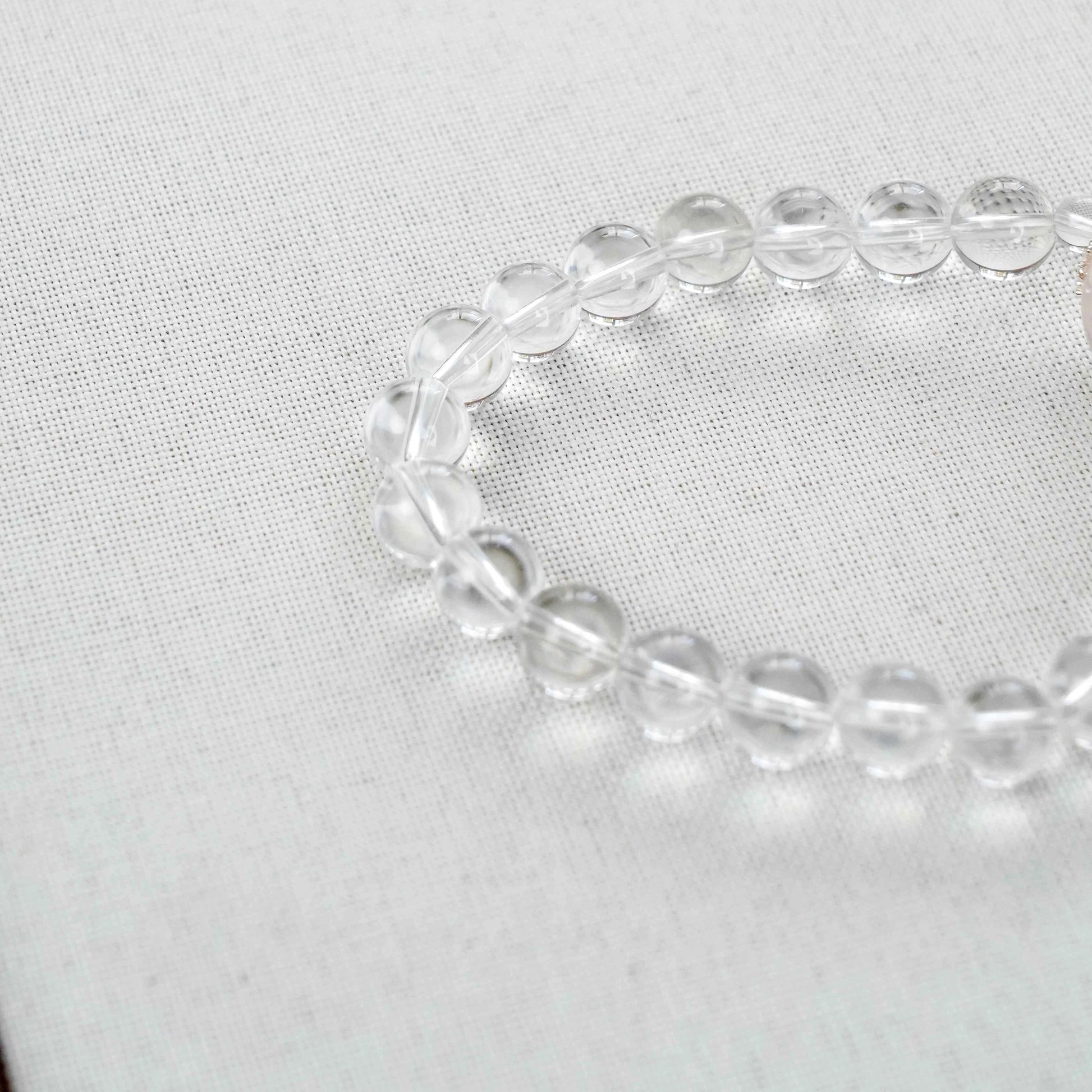 Faceted Clear Quartz Bracelet with Rose Quartz & Zircon Charm - Amplify Love, Clarity & Positive Energy