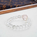 Faceted Clear Quartz Bracelet with Rose Quartz & Zircon Charm - Amplify Love, Clarity & Positive Energy