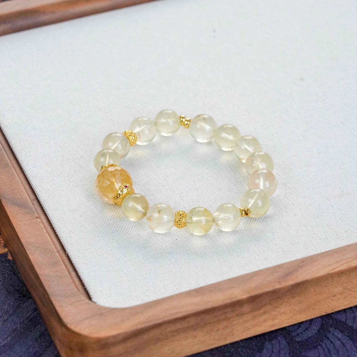 Lemon Quartz & Fanta Quartz Bracelet Gold Plated - Abundance, Joy & Positivity