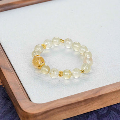 Lemon Quartz & Fanta Quartz Bracelet Gold Plated - Abundance, Joy & Positivity