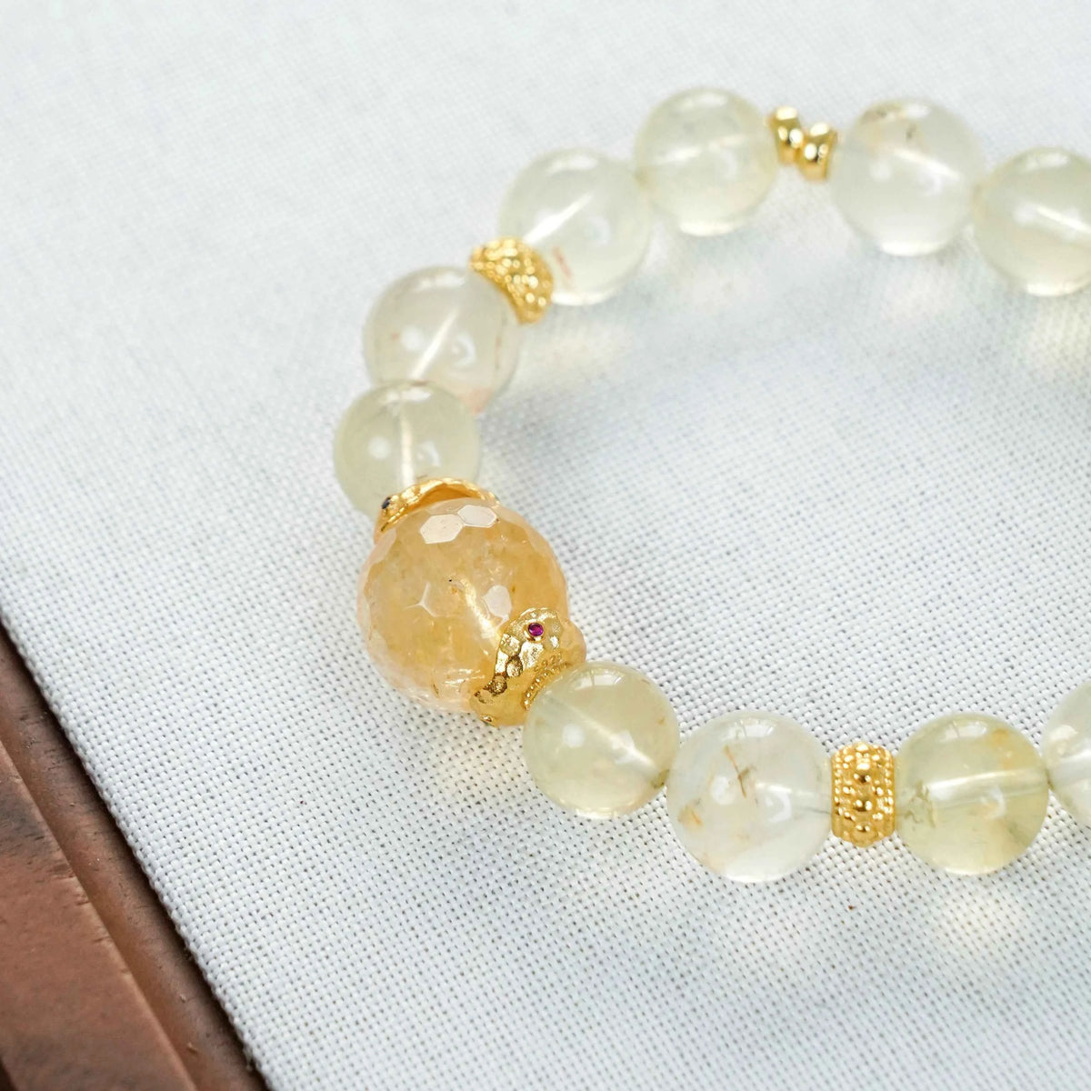 Lemon Quartz & Fanta Quartz Bracelet Gold Plated - Abundance, Joy & Positivity