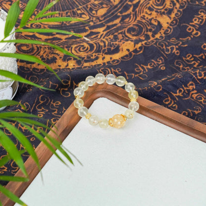 Lemon Quartz & Fanta Quartz Bracelet Gold Plated - Abundance, Joy & Positivity
