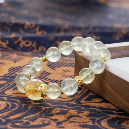 Lemon Quartz & Fanta Quartz Bracelet Gold Plated - Abundance, Joy & Positivity