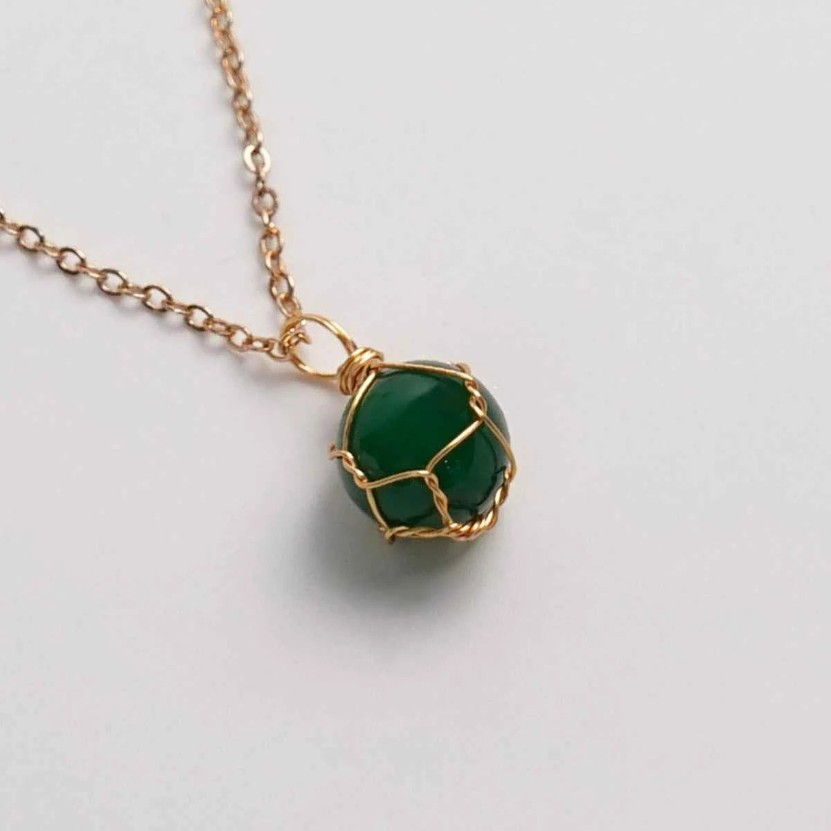 Green Agate Crystal Pendant for Balance & Renewal|Luananio