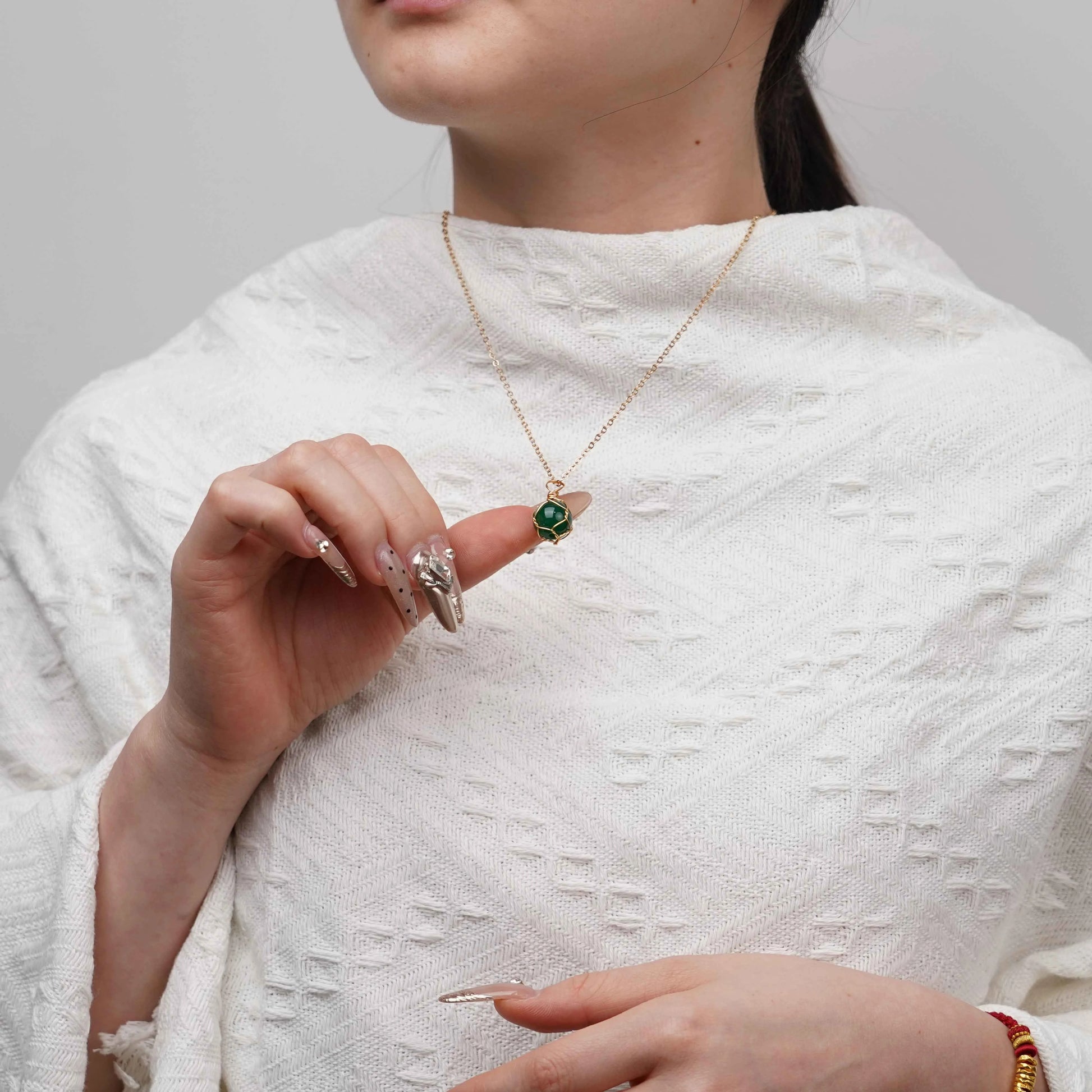 Green Agate Crystal Pendant for Balance & Renewal|Luananio