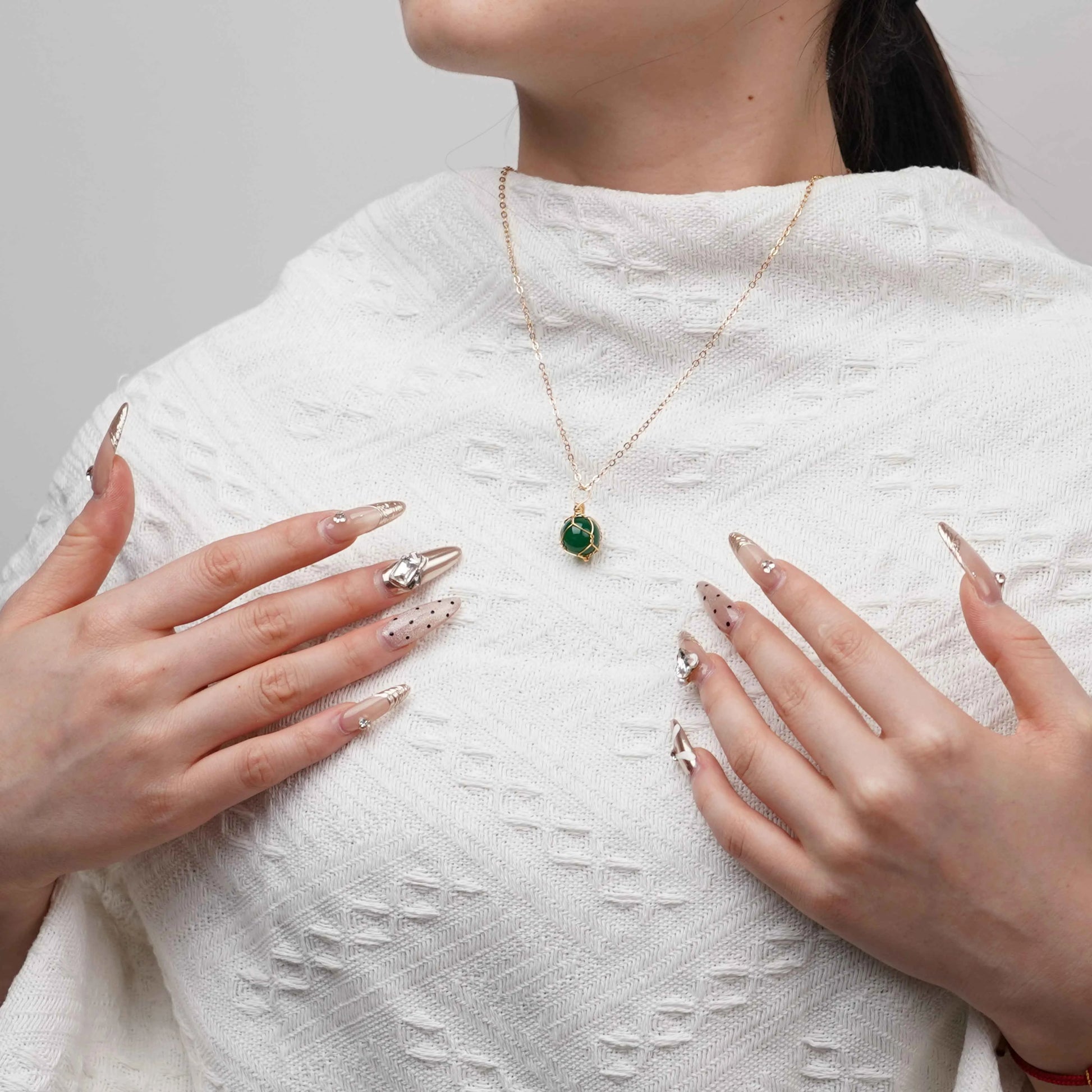 Green Agate Crystal Pendant for Balance & Renewal|Luananio