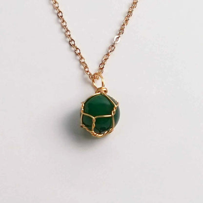 Green Agate Crystal Pendant for Balance & Renewal|Luananio