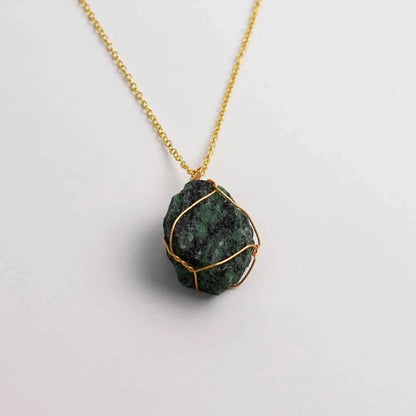 Green Fluorite | Zoisite Ruby | Obsidian Rock Necklace | Clarity | Passion  | Grounding
