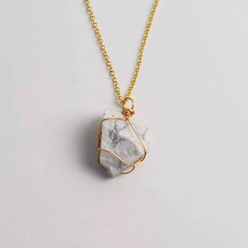 Howlite | Blue Sandstone Rock Necklace | Calm | Focus | Deep Focus