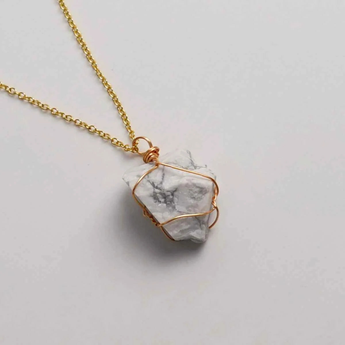 Howlite | Blue Sandstone Rock Necklace | Calm | Focus | Deep Focus