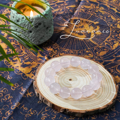 Large-Bead Rose Quartz Bracelet by Luananio – product view