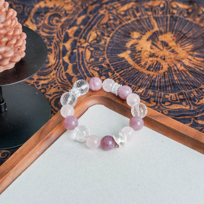 Lavender Rose Quartz Charm Bracelet by Luananio – product detail 3