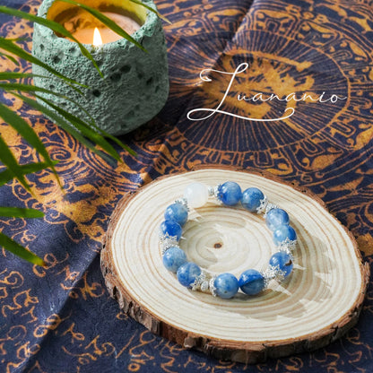 Kyanite & Moonstone Silver Bracelet by Luananio – product view