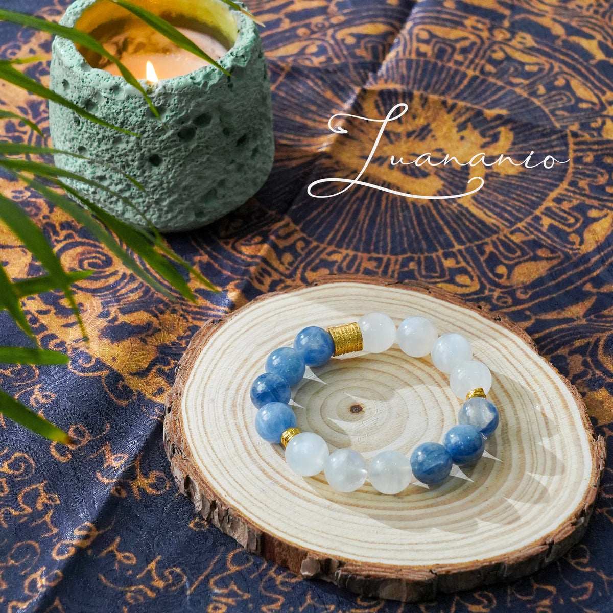 Kyanite & Moonstone Charm Bracelet by Luananio – product view