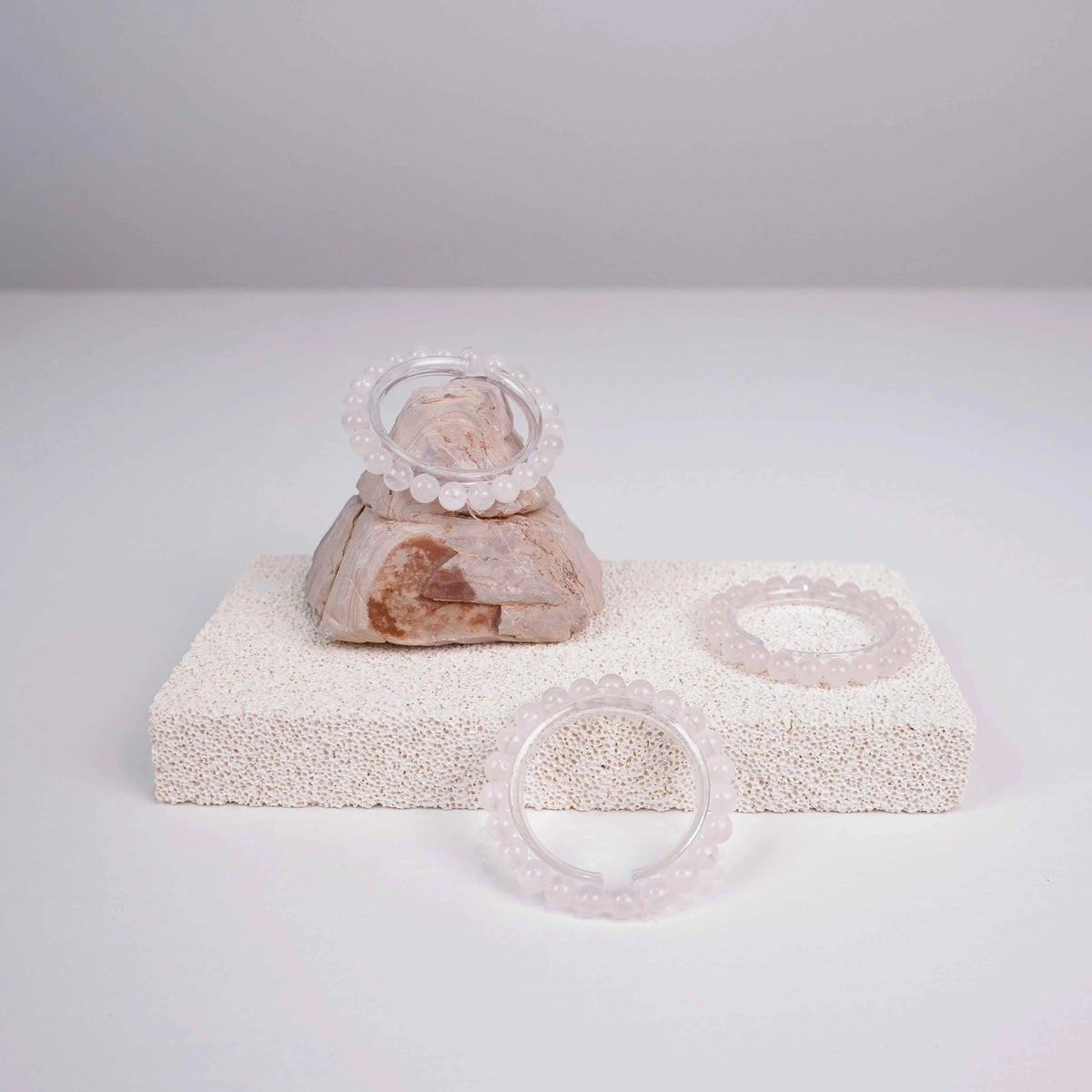 Mozambique Rose Quartz Bracelet | Natural Crystal Beads for Love