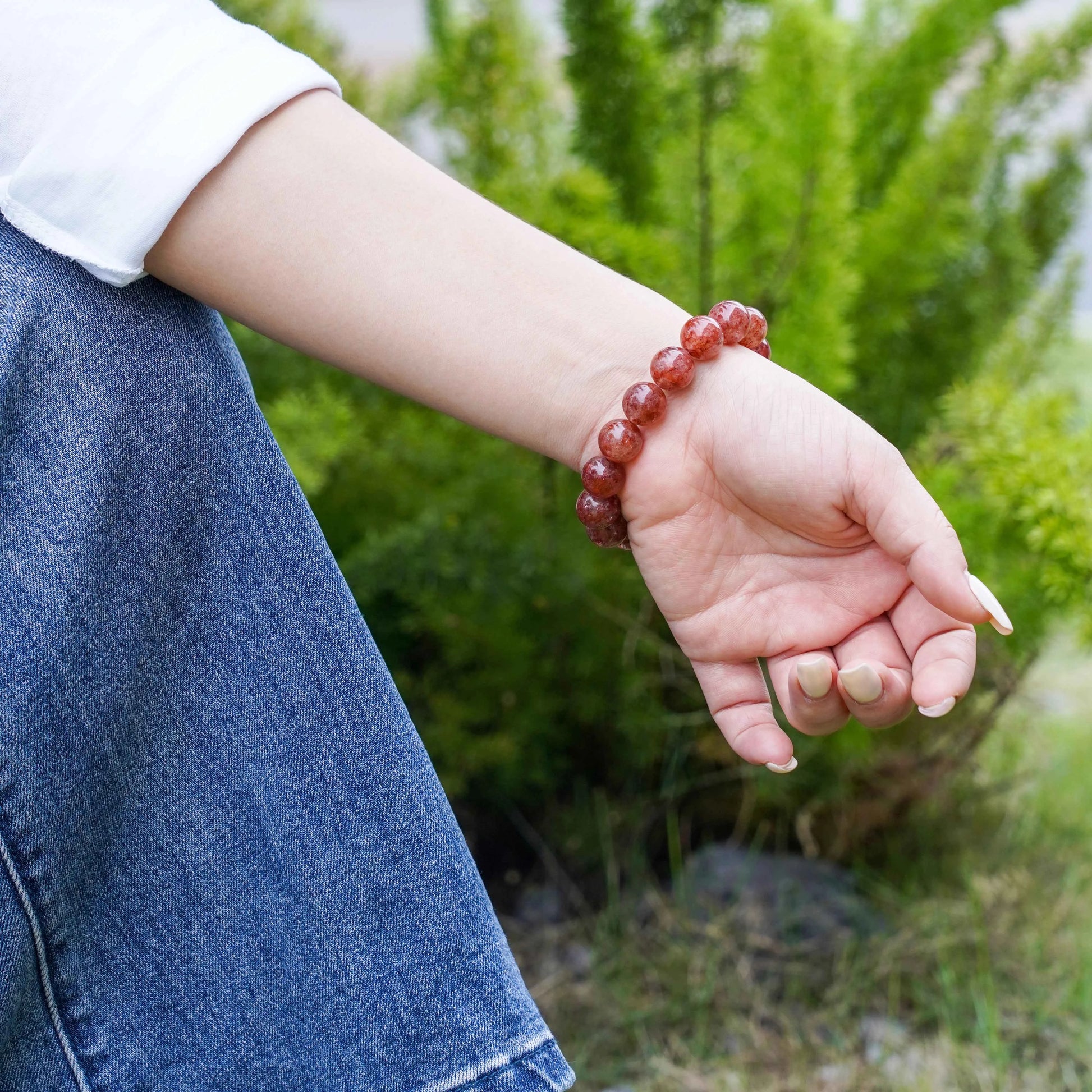 Red Phantom Quartz Crystal - Grounding, Vitality & Past-Life Healing
