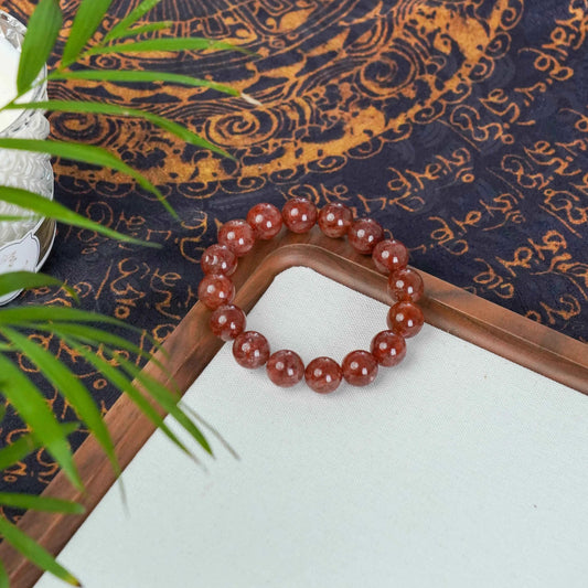 Red Phantom Quartz Crystal - Grounding, Vitality & Past-Life Healing