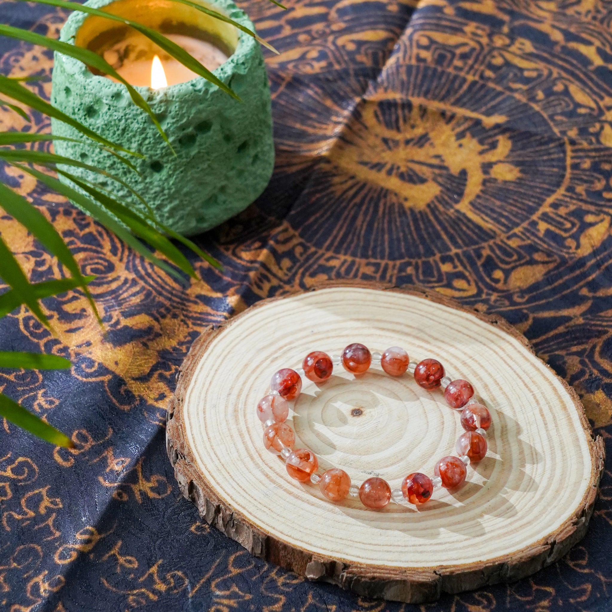 Red Phantom & Clear Quartz Bracelet - Energy Amplification & Vitality