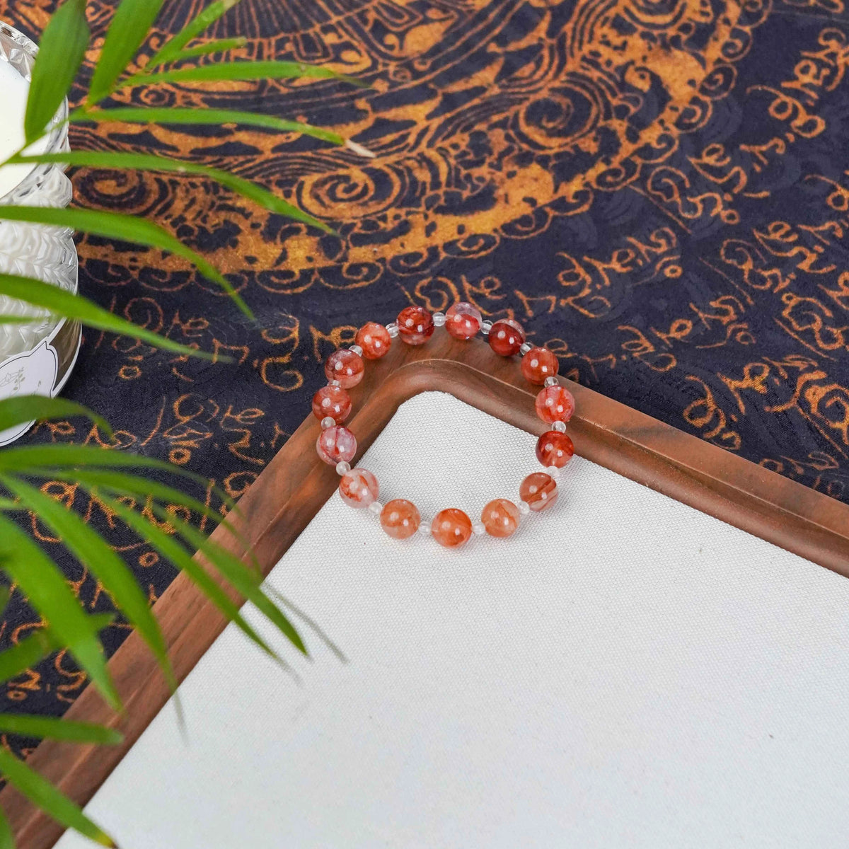 Red Phantom & Clear Quartz Bracelet