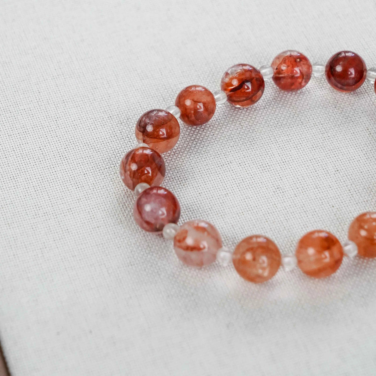 Red Phantom & Clear Quartz Bracelet - Energy Amplification & Vitality