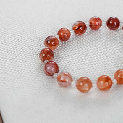 Red Phantom & Clear Quartz Bracelet - Energy Amplification & Vitality