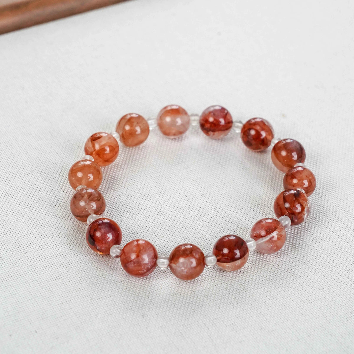 Red Phantom & Clear Quartz Bracelet - Energy Amplification & Vitality