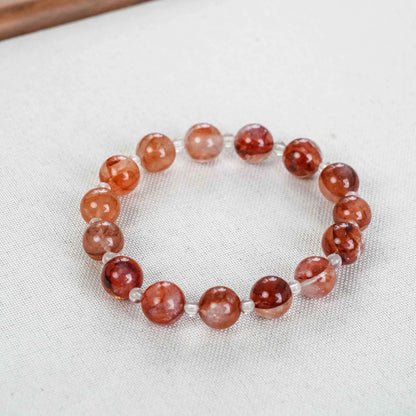 Red Phantom & Clear Quartz Bracelet - Energy Amplification & Vitality