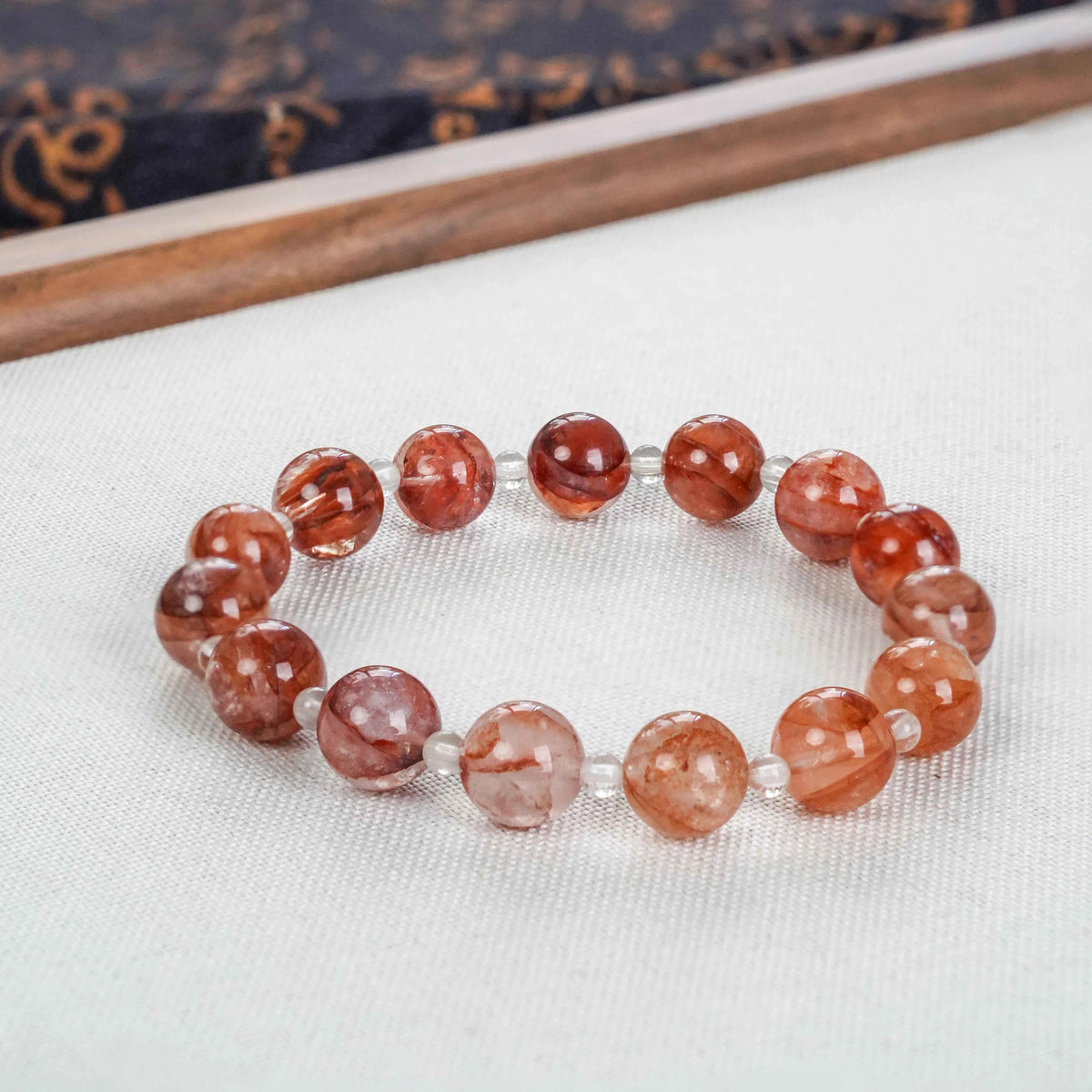 Red Phantom & Clear Quartz Bracelet - Energy Amplification & Vitality