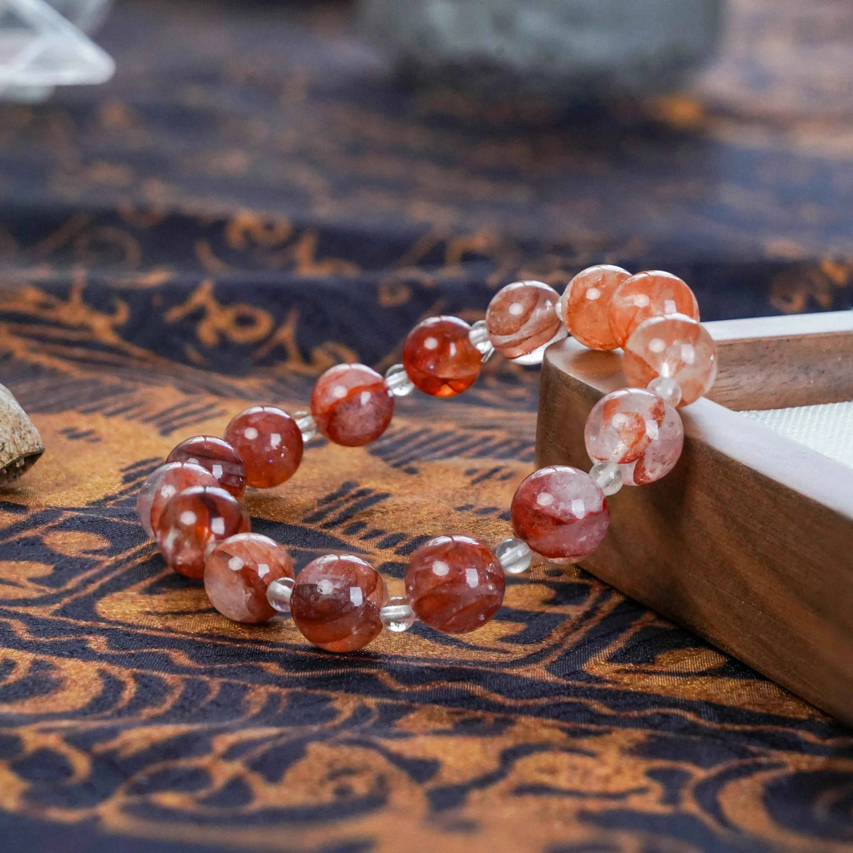 Red Phantom & Clear Quartz Bracelet - Energy Amplification & Vitality