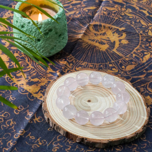 Large Bead Rose Quartz Bracelet - Deep Self-Love, Friendship & Emotional Healing