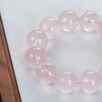 Large Bead Rose Quartz Bracelet - Deep Self-Love, Friendship & Emotional Healing