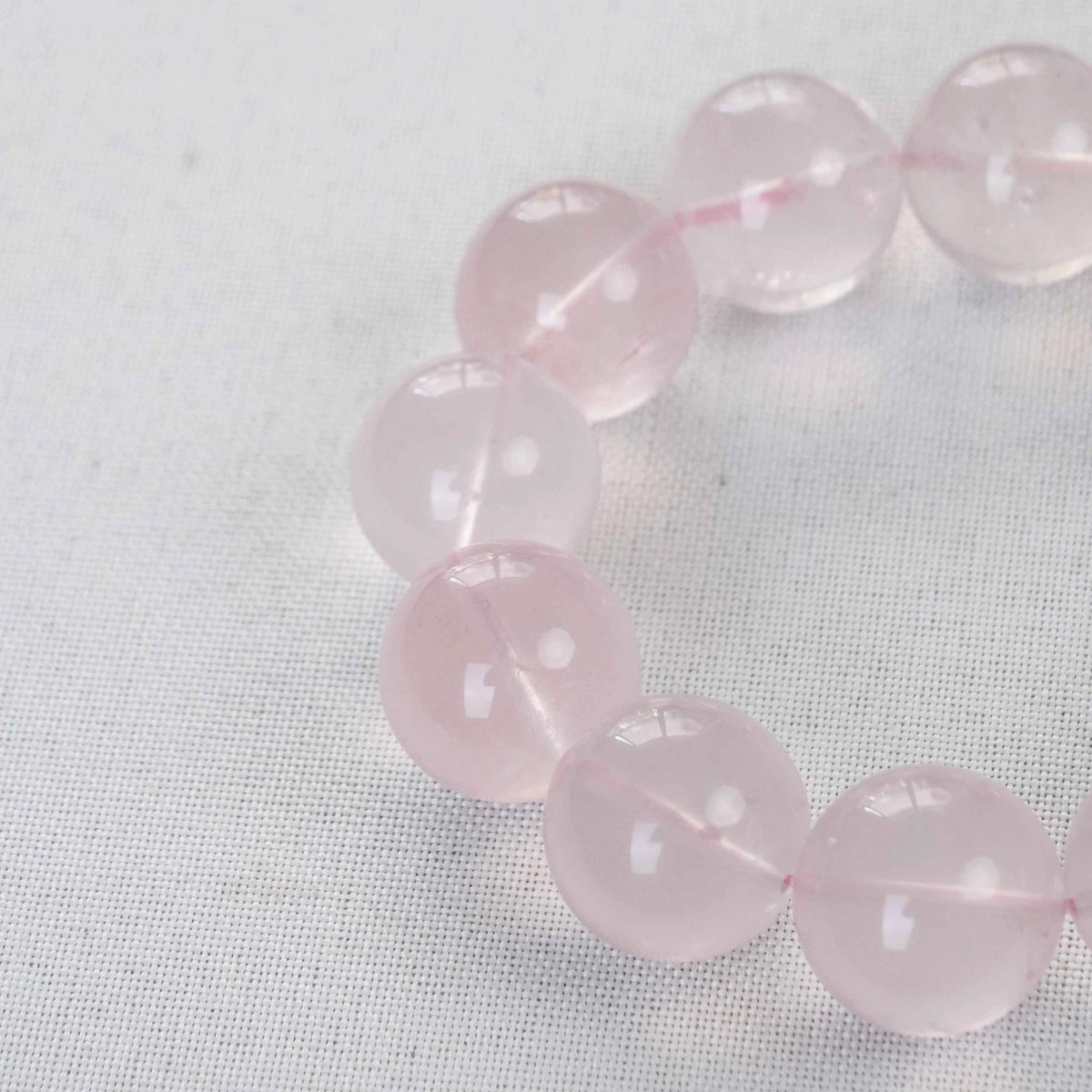 Large Bead Rose Quartz Bracelet - Deep Self-Love, Friendship & Emotional Healing