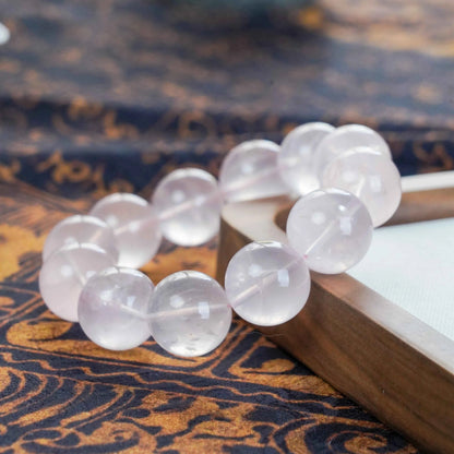 Large Bead Rose Quartz Bracelet - Deep Self-Love, Friendship & Emotional Healing