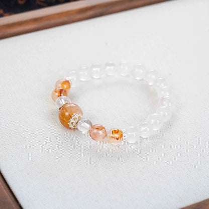 Rose Quartz Bracelet with Fanta & Red Phantom Accents - Love, Energy & Passion