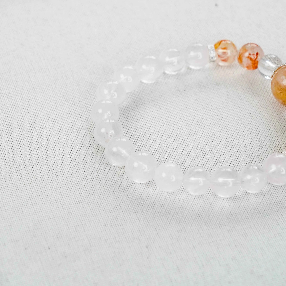 Rose Quartz Bracelet with Fanta & Red Phantom Accents - Love, Energy & Passion