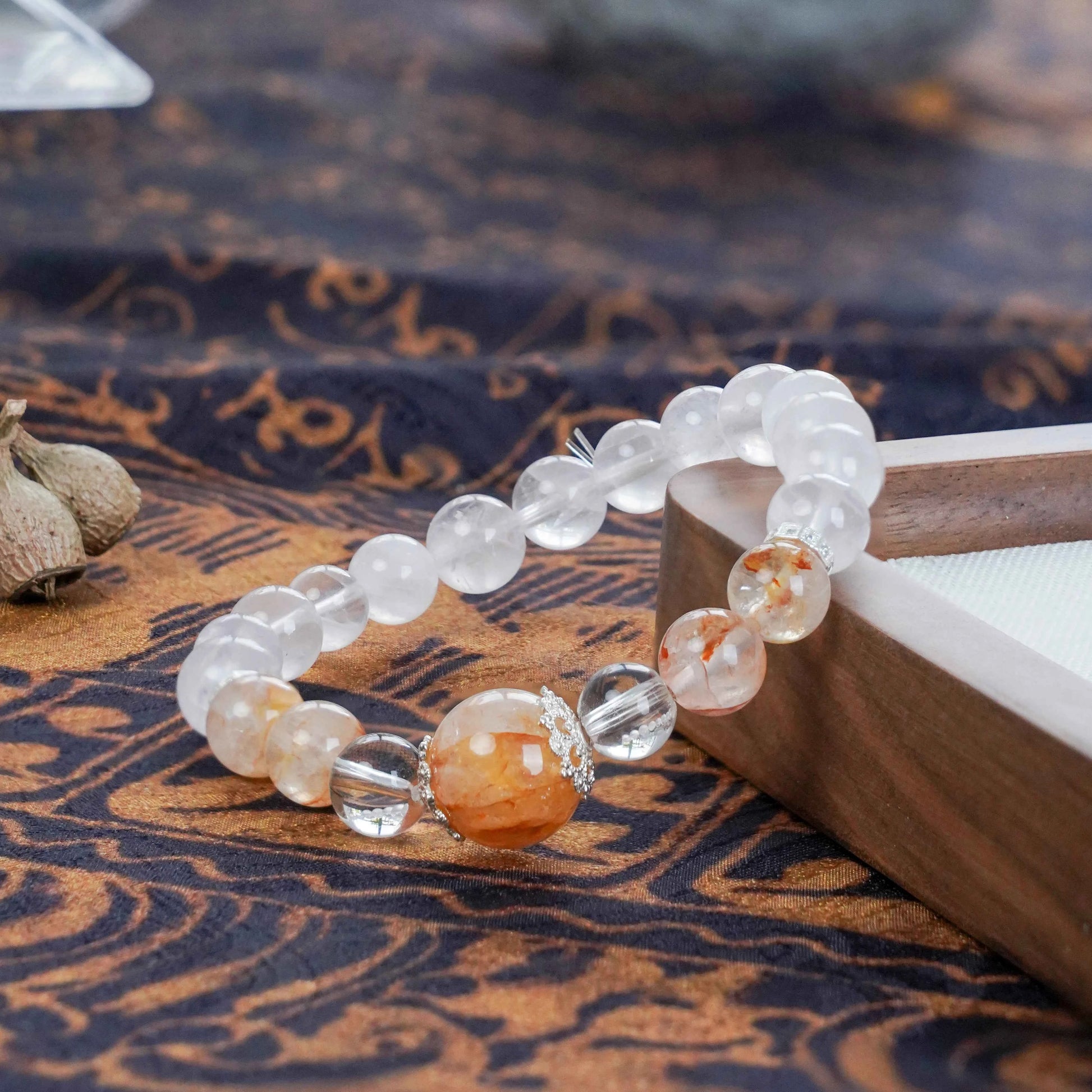 Rose Quartz Bracelet with Fanta & Red Phantom Accents - Love, Energy & Passion