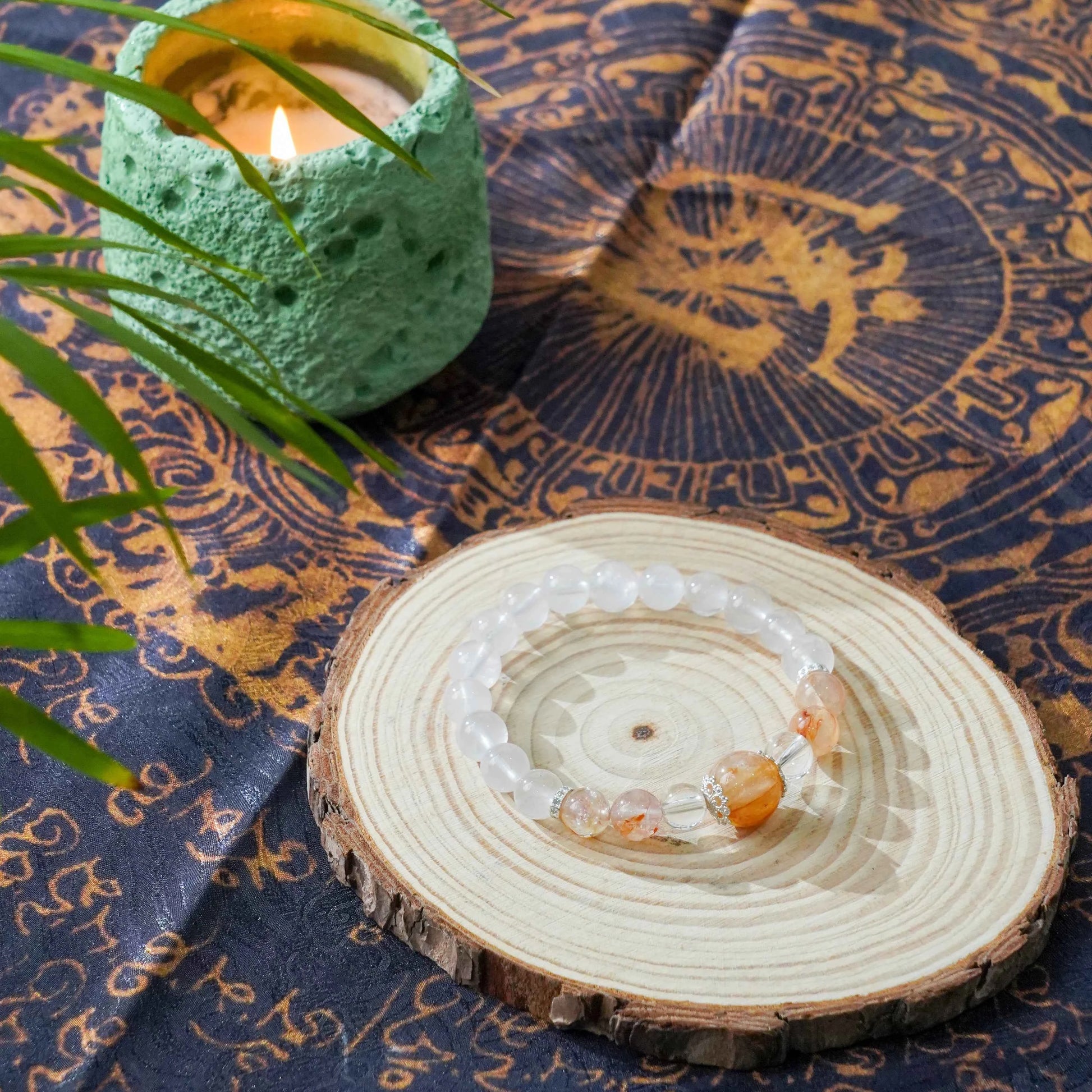 Rose Quartz Bracelet with Fanta & Red Phantom Accents - Love, Energy & Passion