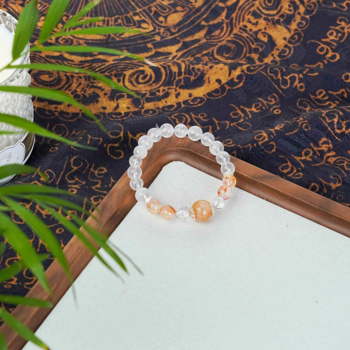 Rose Quartz Bracelet with Fanta & Red Phantom Accents - Love, Energy & Passion