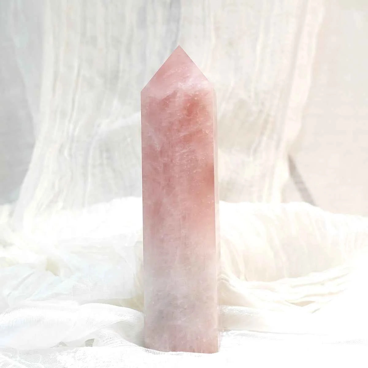 Rose Quartz Tower for Love, Harmony & Heart-Centered Energy