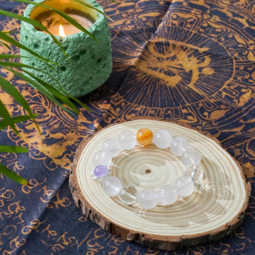 Rose Quartz Theme Bracelet with Fanta Quartz & Lavender Amethyst - Love, Joy & Intuition